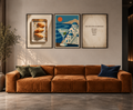 Zestaw Mediterranean Life – 3 plakaty Morning Croissants, Santorini Sunset Cocktail i Recipe for Happiness, 50x70 cm