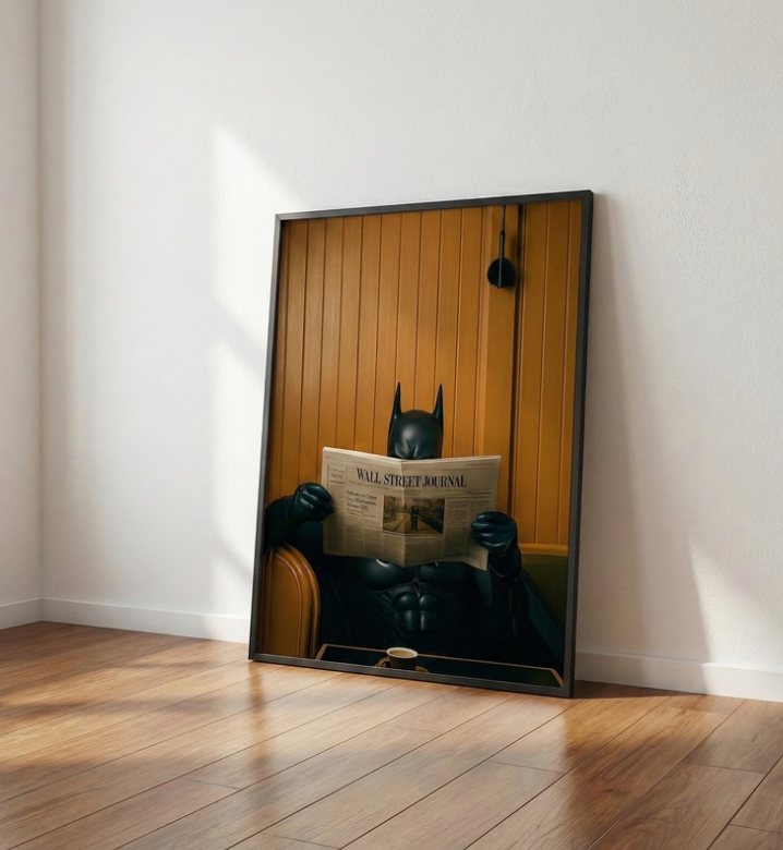 Plakat Finanse w Gotham – Batman i finanse, humorystyczna dekoracja ścienna